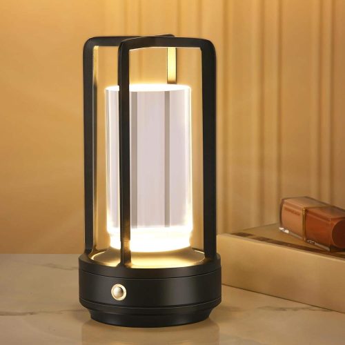 Portable Metal Table Lamp,Cordless Table Lamp,Battery Operated Lantern, 3 Light Colors Restaurant Bedroom Atmosphere Night Light (10 MOQ is required) - Image 3