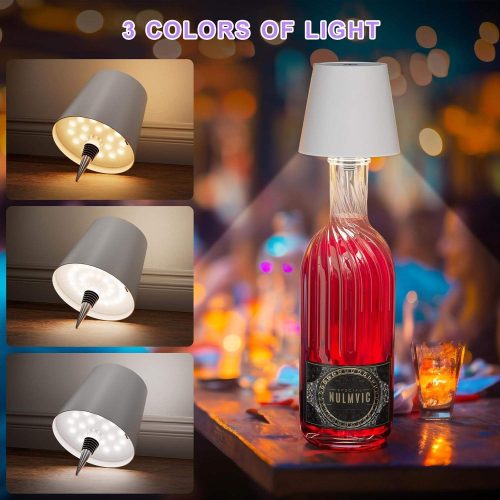 Wireless Portable Bottle Lamps Waterproof Cordless LED Wine Any Bottle Stepless Dimming Light Bars Outdoor Dining Room Desk Lamp (10 MOQ is required) - Image 3