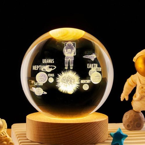 Wholesale 3D Crystal Ball Night Lights Warm Color Ornament Small Ball Luminous 6 CM Ball USB Recharge for Custom Patterns Gift (10 MOQ is required) - Image 3