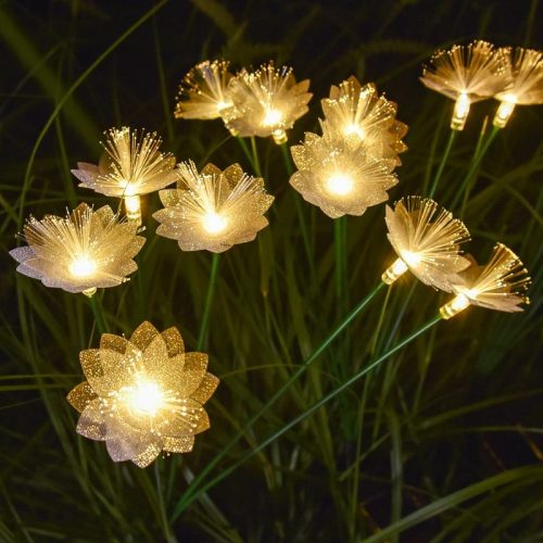 Sakura Solar LED Ground Plug Light Waterproof RGB Fiber Optic Landscape Lamp Outdoor Courtyard Garden Lawn - Image 3