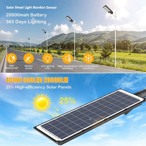 Farola Solar Commercial Waterproof 100W 200W 300W 500W 1000W System Outdoor Led Lamp Solar Street Light - Image 3