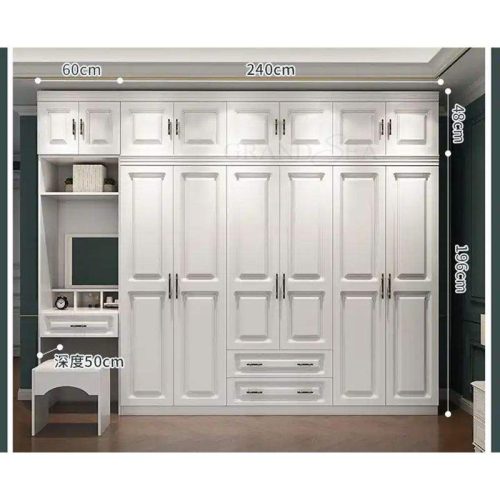 Bedroom Wardrobe Wooden Cabinet 68 Door American Coat Cabinet(1 Meter Price) - Image 3