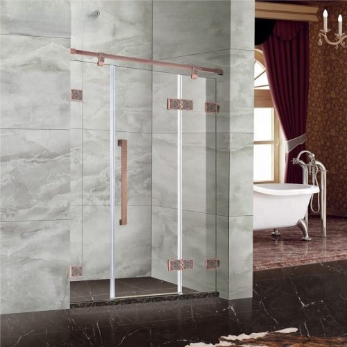 Villa 3 Panel Stainless Steel Hardware Corner Toilet Enclosure Bathroom Shower Glass Doors( 1 square meters price) - Image 3