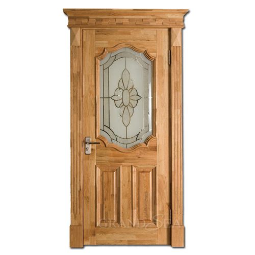 Modern Oak Solid Wood Panel Door with Glass - Image 3