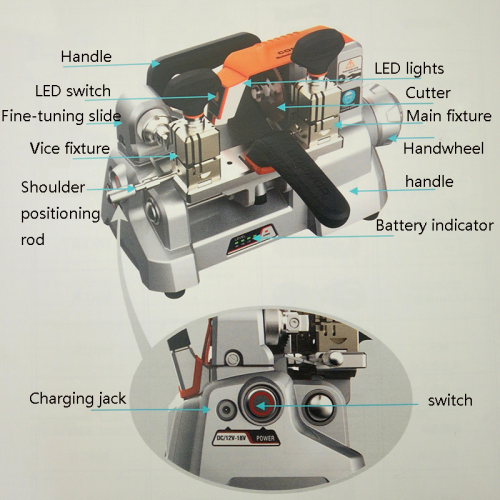 Horizontal Key Copying Machine – Manual Key Cutting and Duplicating Tool - Image 3