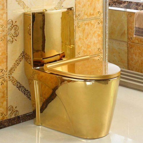 Ceramic Gold Washdown One Piece Toilet Gold Color Bathroom Design Toilet Pric - Image 3