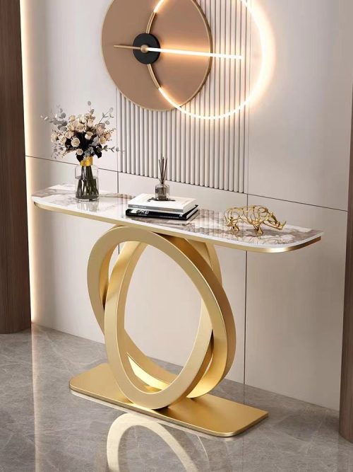 Living Room Furniture Against the Wall, Entrance Foyer Table, Control Console, Lobby Table, Metal Entrance Control Console Table - Image 4