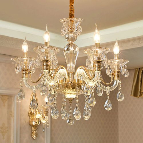 Indoor Crystal Chandelier Living Room Lamp Luxury Villa Dining Room Pendant Lamp Creative Decorative Wall Lamp - Image 4