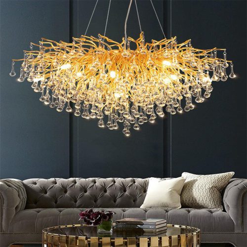 Modern Light Luxury Golden Creative Glass Chandelier for Living Room Dining Room LED Chandelier Pendant Lights(10 MOQ is required) - Image 4