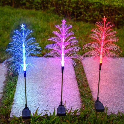 IP65 Solar LED Colorful Jellyfish Fireworks Light Small Garden Decoration DC Fiber Optic Christmas Meteor Shower Atmosphere (10 MOQ is required) - Image 4