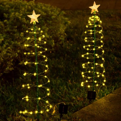 Solar LED Christmas Tree Light Iron Art Outdoor Waterproof Garden Decoration IP65 Small Lamp Lawn Lighting (10 MOQ is required) - Image 4