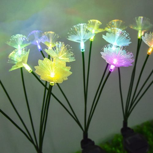 Sakura Solar LED Ground Plug Light Waterproof RGB Fiber Optic Landscape Lamp Outdoor Courtyard Garden Lawn - Image 4