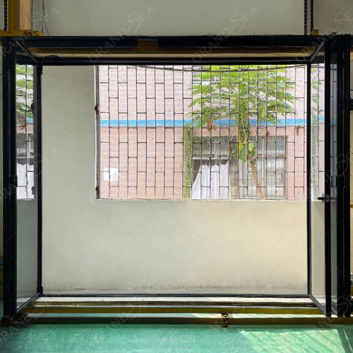 Frameless Folding Glass Doors PVC Vertical Folding Doors Bi-Folding - Not Including Handle 1 Square Feet Price - Image 4