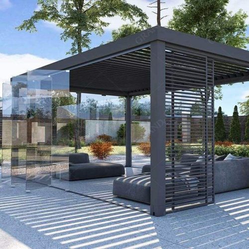 Patio Wall Mounted Metal Louver Electric Exterior Louvered Outdoor Aluminum Pergola (1 Square Meters Price) - Image 4