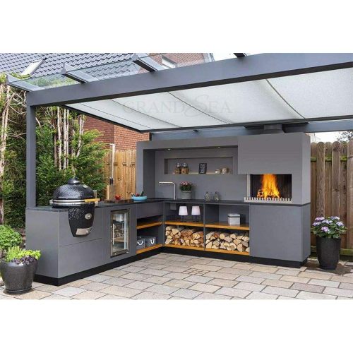 Premium Stainless Steel Outdoor Kitchen Set – BBQ Island with Grill & Fridge (1 Meter Price) - Image 4