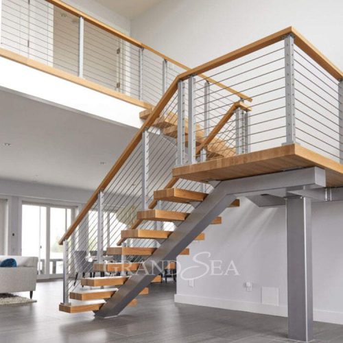 Latest Designs Modern House Residential Wood Stairs Floating Staircase (1 square meters price) - Image 4