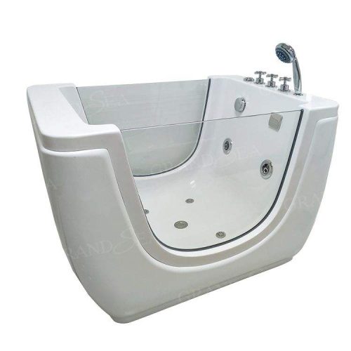 White Spa Bathtub With Visible Glass - Image 4