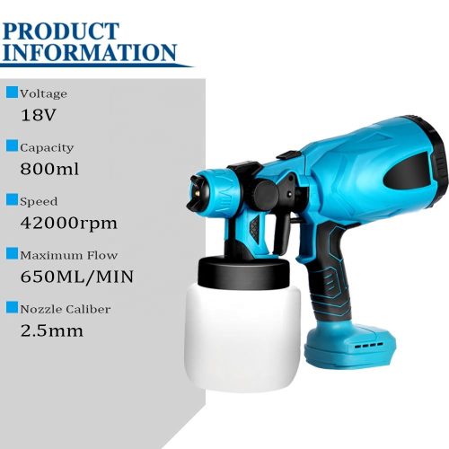 Cordless Electric High-Pressure Spray Paint Gun – Portable 800ml Airless Sprayer for DIY and Industrial Use - Image 3