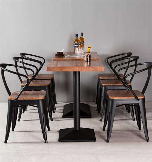 Restaurant Stackable Wooden Cafe Dining Table and Chairs Set - Image 4