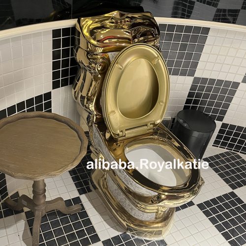 Luxury Design Ceramic Plating Gold Color Bathroom Toilet Bowl - Image 4