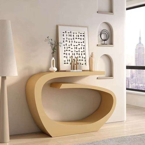 Ultra-Narrow Gold Art Console Table Simple European-Style Modern Dining Light Luxury Entry Elegant Decorative End View Platform - Image 5