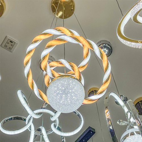 Wholesale Acrylic Crystal Chandelier Nordic Modern LED Linear Pendant Light Bedroom Round Hanging Lamp With Ball (2 MOQ is required) - Image 4