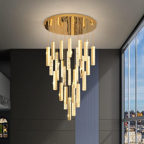 High Quality Crystal Decorative Large Project Hotel Lobby Villa Staircase Custom Chandelier Pendant Light(2 MOQ is required) - Image 5