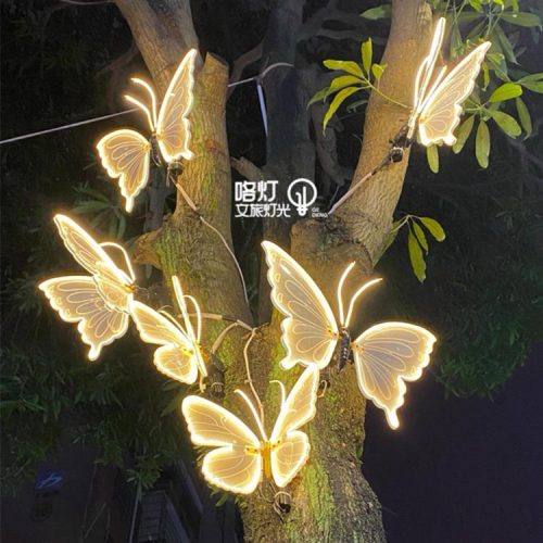 Modern New Design Outdoor Christmas Theme Light Wedding Party Dynamic Wings Garden Decoration Iron Butterfly Light (10 MOQ is required) - Image 5