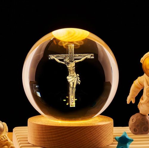 Wholesale 3D Crystal Ball Night Lights Warm Color Ornament Small Ball Luminous 6 CM Ball USB Recharge for Custom Patterns Gift (10 MOQ is required) - Image 5