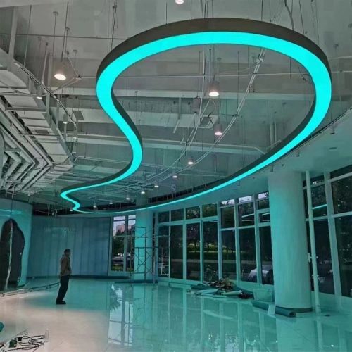 Acrylic Linear Hanging Lamp Suspended Surface Mounted 28W Led Pendant Lights for Office Supermarket (10 MOQ is required) - Image 5