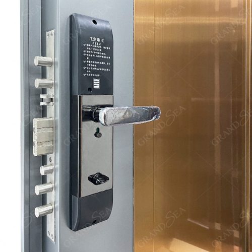 Vertical Grain Golden Color Frosted Glass Bronze Color Stainless Steel Entrance Door - Not Including Handle 1 Square Feet Price - Image 5