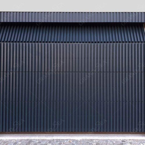 Flush Mount Batten Modern Grille Motor Automatic Black Aluminum Garage Door (1 Square Feet Price) - Image 5