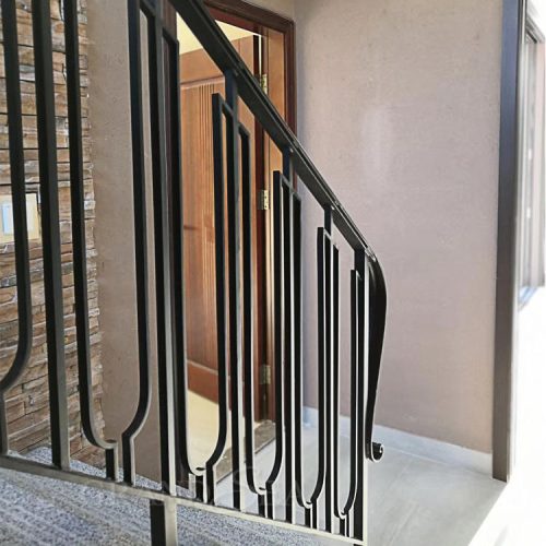 Modern Cast Iron Grill Design High Quality Wrought Iron Handrail For Stairs ( 1 square meters price) - Image 5