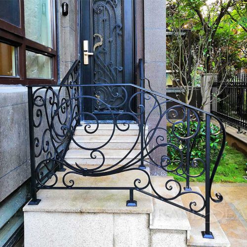 Tough Material Beautiful Iron Stair Railing Wrought Designs ( 1 square meters price) - Image 5