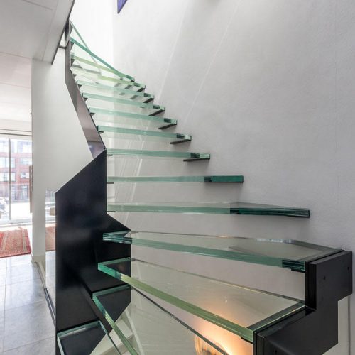 Glass Staircase Modern Stringer Design Tempered Laminated Glass Floating Straight Stairs( 1 square meters price) - Image 5