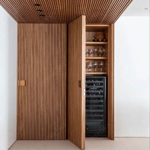 Invisible Flush Mounted Secret Room Wooden Doors Interior Concealed Integrated Frameless Solid Wood Hidden Door (1 Square Meters Price) - Image 5