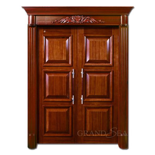 Classical Teak and Cherry Carved Main Door (Price Per Square Meter) - Image 5