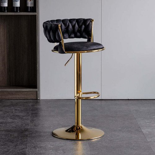 Bar Chair Nordic Counter Furniture Metal Velvet Swivel Leather - Image 5