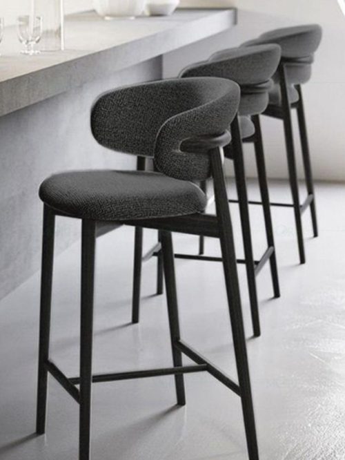 Metal Steel Leather Modern High Stools Bar Chair - Image 4