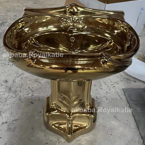 Luxury Design Ceramic Plating Gold Color Bathroom Toilet Bowl - Image 5