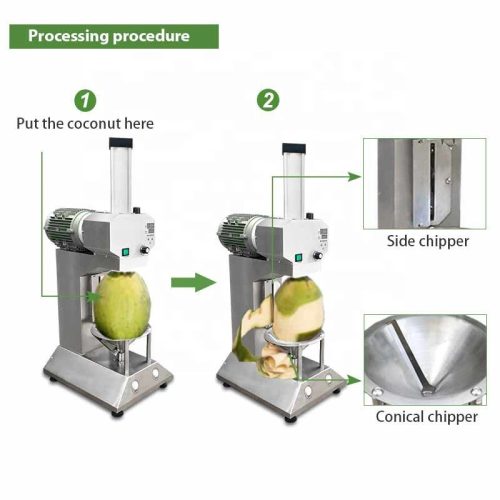 Automatic Multifunctional Young Plastic Film Diamond Cut Coconut Peel Remover Machine - Image 6