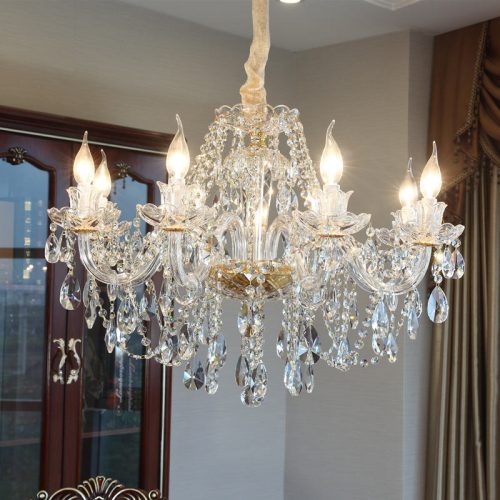 Luxury Modern Gold Glass K9 Crystal Chandelier Indoor Living Room Hanging Lighting for Hotel Bedroom Pendant Lights Chandeliers - Image 6