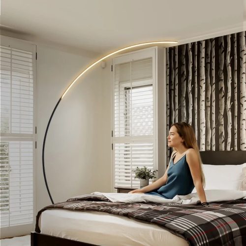 Modern RGB LED Linear Curved Floor Lamp For Household Atmosphere for Sofa Bedroom Living Room Hotels (2 MOQ is required) - Image 6