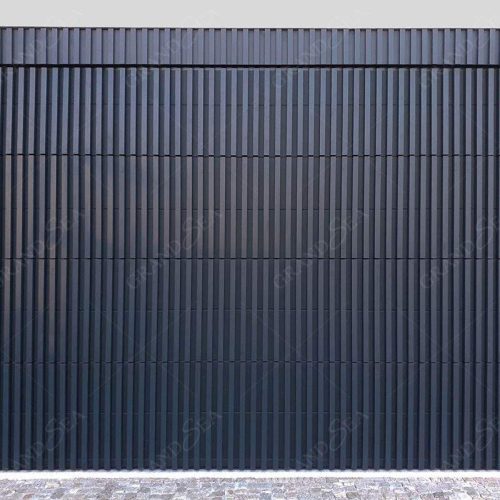 Flush Mount Batten Modern Grille Motor Automatic Black Aluminum Garage Door (1 Square Feet Price) - Image 6