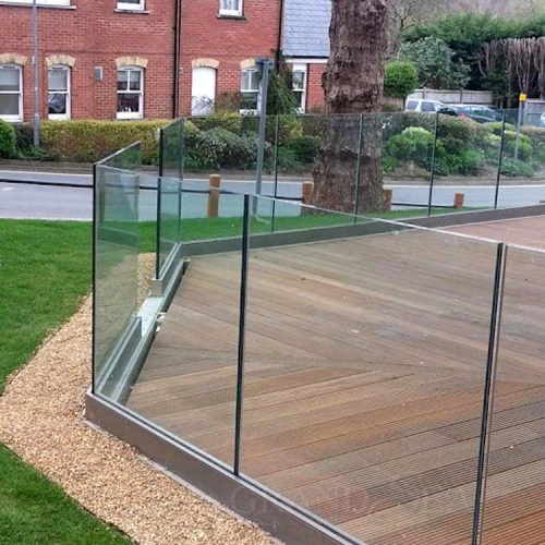 Modern Laminated Glass Railing Balcony Powder Coated Aluminium Stair Railing Balusters U Channel Glass Railing( 1 square meters price) - Image 6