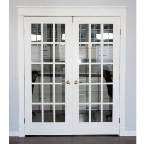 Modern Unique Main Sidelight Design Contemporary Custom Glass Panel White Interior French Door - Image 6