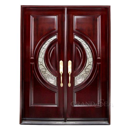 Red Oak Glass Inset Security Door (Price Per Square Meter) - Image 6