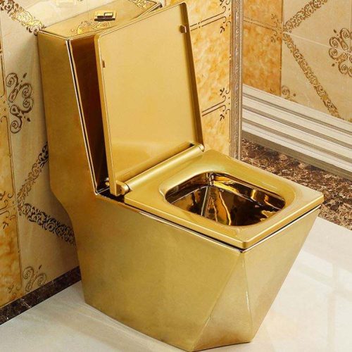 Luxury Design Fancy Style Toilet Different Color Marble Coated Washdown Ceramic One Piece Toilet with Pedestal Basin Sets - Image 6