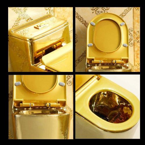 Noble Gold Color One Piece Wc Toilet Bathroom Sanitary Ware Toilet Washdown Gold Toilet - Image 6