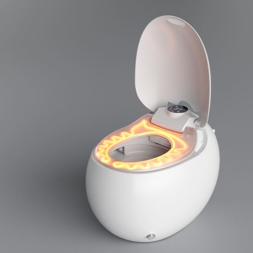 Egg Toilet Ceramic Floor Mounted Air Dryer White Smart Toilet - Image 6